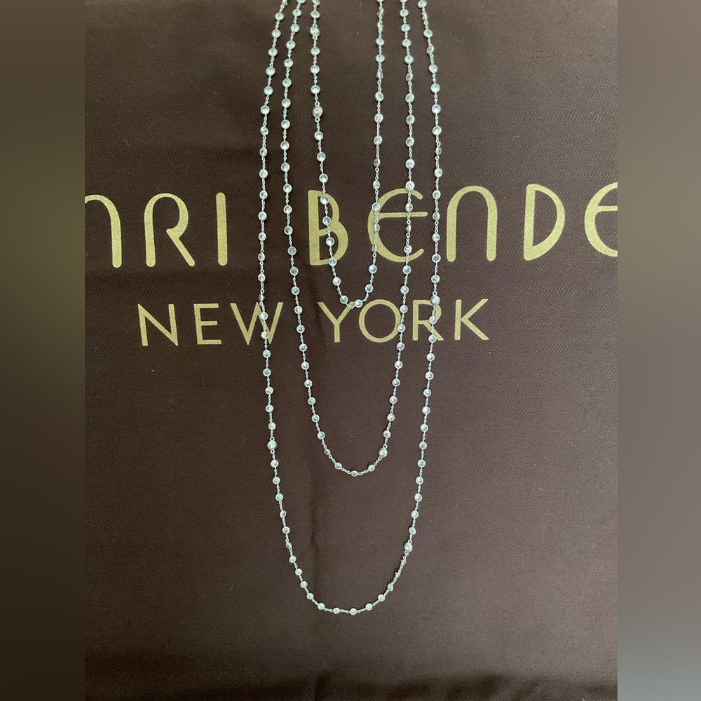 NWT Henri Bendel Uptown Three Row Necklace 38”